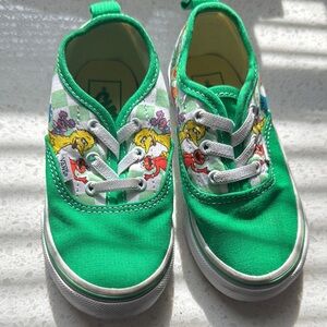 Green Kids Shoes with Cartoon Design